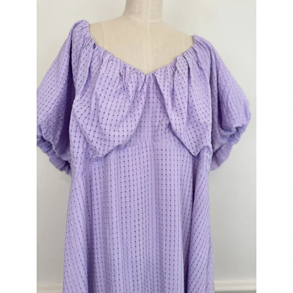 Old Navy Dress Babydoll Dress XXL Purple Puff Short Sleeves Cottagecore Coquette